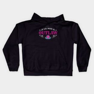 Lil Miss Outlaw with Colorful Cowgirl Boots Kids Hoodie